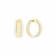 14K Yellow Gold Over Sterling Silver Acrylic Ridge Hoop Earrings in Clear