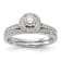 Rhodium Over 14K White Gold Lab Grown Diamond Complete Halo Engagement
Ring 0.405ctw