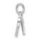 Rhodium Over Sterling Silver Cubic Zirconia Key and Heart Pendant