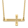 14K Yellow Gold Sideways Cut-out Cross Necklace