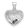 Rhodium Over Sterling Silver Enameled Floral Heart Children's Pendant