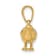 14k Two-tone Gold Diamond-Cut 3D Bird Pendant