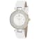 Christian Van Sant Women's Dazzle White Dial, White Leather Strap Watch