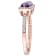 1.20ctw Amethyst And 0.25ctw Diamond 14k Rose Gold Double Halo Ring