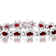 Ruby Color CZ Link Bracelet In Sterling Silver