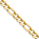 14k Yellow Gold 7.5mm Solid Concave Open Figaro 18 Inch Chain