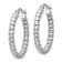 Rhodium Over Sterling Silver Polished 3mm Beaded Hoop Earrings
