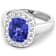 3.41ctw Violet Tanzanite and Diamond 14K White Gold Halo Ring