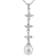 7-8mm Drop White Cultured Freshwater Pearl and CZ Rhodium Over Sterling
Silver Pendant