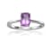 Rectangular Cushion Amethyst Sterling Silver Solitaire Ring, 0.85ct