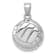 Rhodium Over 14k White Gold Polished and Textured Open-backed Volleyball Pendant