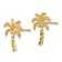 14k Yellow Gold Textured Palm Tree Stud Earrings