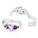 Multi-Stone Amethyst And Rhodolite Hoop Earrings In Sterling Silver