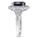 Lab Created Blue Sapphire and White Diamond 10k White Gold Ring 4.80ctw