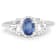 Natural Blue Sapphire and White Diamond 10K White Gold Halo Style Ring
Gift For Women
