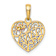 14K Two-tone Gold  Polished Nana with Flower on Heart Pendant
