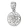 Rhodium Over Sterling Silver Polished Crystal Sand Dollar Pendant