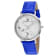 Christian Van Sant Women's Lotus White Dial, Blue Leather Strap Watch