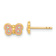 14k Yellow Gold Children's Polished Pink Enameled and Cubic Zirconia
Butterfly Stud Earrings