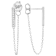 Bar ChaIn Earrings With CZ In Sterling Silver