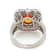 4.25 Ctw Yellow Sapphire and 1.61 Ctw White Diamond Ring in 14K 2-Tone