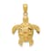 14K Yellow Gold Diamond-cut Polished Sea Turtle Pendant