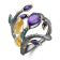 Amethyst and Green Nanocrystal 14K Gold Over and Black Rhodium Over
Sterling Silver Ring