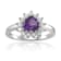 Heart Shape Amethyst with White Topaz Accents Sterling Silver Ring, 1.01ctw
