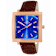 Oniss Men's Quad Blue Dial, Brown Leather Strap Watch