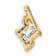 10k Yellow Gold 0.52 cttw Cushion White Topaz and Diamond Chain Slide Pendant