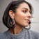 14K Yellow Gold Over Sterling Silver Bamboo Acrylic Hoops in Blackberry