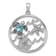 Rhodium Over Sterling Silver Antiqued Round Crystal Sealife Pendant