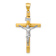 14K Two-tone Gold  Textured INRI Crucifix Pendant