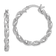 Rhodium Over Sterling Silver Twisted 3.5x30mm Hoop Earrings