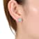 CZ Halo Stud Earrings In 18K Rose Gold Over Brass
