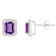 7x5mm Emerald Cut Amethyst And Created White Sapphire 10k White Gold
Halo Stud Earrings