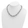 Rhodium Over Sterling Silver Polished Graduated Link Necklace