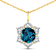 2.05ctw 14K Yellow Gold Blue London Blue Topaz and White Diamond Pendant
with 18 inch Cable Chain