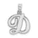 Rhodium Over 14k White Gold Polished Script Letter D Initial Pendant