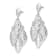 14K White Gold Polished Diamond-cut Post Dangle Chandelier Earrings