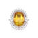 9.21 Ctw Yellow Sapphire and 2.50 Ctw Diamond Ring in 18K WG