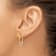 14k Yellow Gold and Rhodium Over 14k Yellow Gold 7/8" Flowers Hoop Earrings