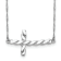 Rhodium Over 14K White Gold Polished Twisted Sideways Cross 17-inch Necklace