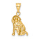 14k Yellow Gold Diamond-Cut and Brushed Dog Charm