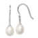 Rhodium Over Sterling Silver 7-8mm White Freshwater Cultured Pearl Cubic
Zirconia Dangle Earrings