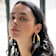 14K Yellow Gold Over Brass Acrylic XL Clear Chunky Bucket Hoop Earrings