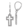 Rhodium Over 14k White Gold Diamond Fancy Cross Dangle Earrings