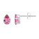6x4mm Pear Shape Pink Topaz Rhodium Over 10k White Gold Stud Earrings