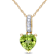 Peridot & Diamond 10K Yellow Gold Pendant With Chain 0.86ctw