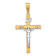 14k Two-tone Gold  Polished and Diamond-Cut Crucifix Pendant